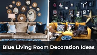 Blue Living Room Wall Decoration Ideas  Blue living room décor  Morden living room interior design [upl. by Constantine]