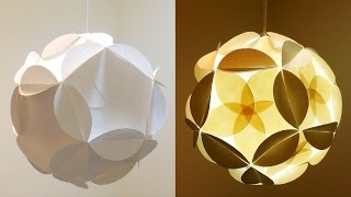 Shadow star lamp  how to make a spherical lampshade covered with flowery stars  EzyCraft [upl. by Isdnyl]