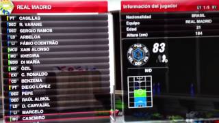 Real Madrid Faces y Stats  PES 2014 [upl. by Eannej]