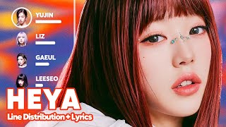 IVE  HEYA Line Distribution  Lyrics Karaoke PATREON REQUESTED [upl. by Peppi674]