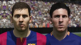 FIFA 16 vs FIFA 15 Faces FC Barcelona Messi Suarez Neymar [upl. by Enerod545]