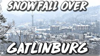 GATLINBURG SNOWFALL IN PROGRESS Views From Above [upl. by Anoi]