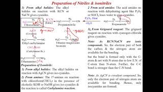 Nitriles amp Isonitriles Part 2 Preparation amp Reactions of Nitriles amp Isonitriles [upl. by Cud]