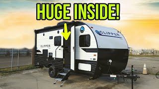 This Tiny RV Feels HUGE Inside Bunkhouse Coachmen Clipper 17BHS [upl. by Shay]