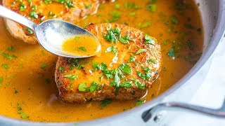 The Best Juicy Skillet Pork Chops Recipe [upl. by Madelyn]