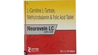 Neurovein LC Tablets LCarnitine LTartrate Methylcobalamin amp Folic Acid Tablet [upl. by Eugenle694]