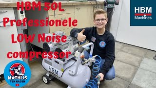 HBM 50 Liter Professionele Low Noise Compressor [upl. by Nylevol]