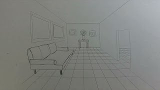 How to Draw a Room in 1Point Perspective [upl. by Nylidnam]