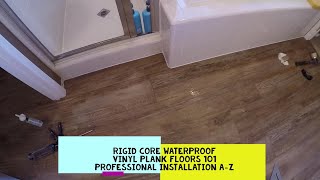 Rigid Core Vinyl Plank Floors Installed Professionally  Step by Step  101 with GoPro [upl. by Om142]