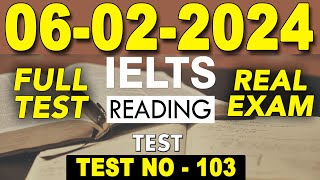 IELTS Reading Test 2024 with Answers  06022024  TEST NO  103 [upl. by Reteid846]