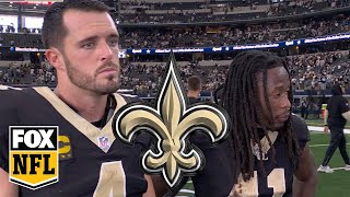 Derek Carr and Alvin Kamara after Saints win vs Cowboys We believe in one another  NFL on FOX [upl. by Whipple]