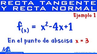 Ecuación de las rectas Tangente y Normal  Ejemplo 1 [upl. by Timmie]