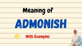 Daily vocabulary  Admonish Meaning  Vocabgram [upl. by Yelrak939]