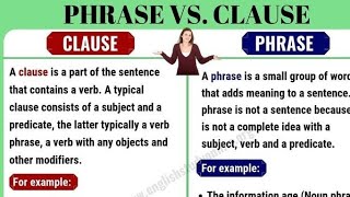 Difference between a PHRASE and a CLAUSE [upl. by Prader]