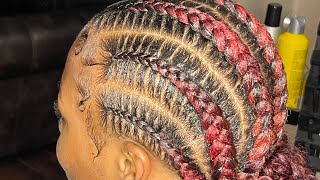 How to do 6 feedin stitch braids [upl. by Dihahs110]