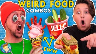 EATING WEIRD FOOD COMBINATIONS  What Taste GoodBad FV FAMILY x INSTAGRAM FANS [upl. by Ailahk]