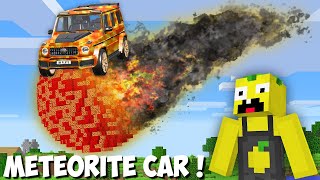 METEORITE with SECRET CAR FELL ON MY VILLAGE in Minecraft  BIGGEST METEOR CAR [upl. by Jeniffer]