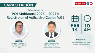 Taller Virtual de Elaboración del POI Multianual 2025 – 2027 y registro en el Aplicativo Ceplan V01 [upl. by Donegan]