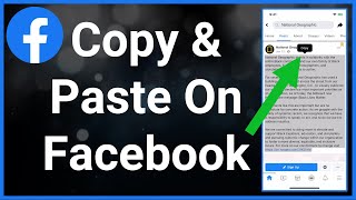 How To Copy amp Paste On Facebook [upl. by Hebe]