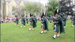 Ballater Pipe Band march off finishing Beating Retreat after 2023 Ballater Highland Games [upl. by Leveridge]