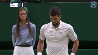 Novak Djokovics winning SemiFinal match point versus Jannik Sinner  Wimbledon 2023 [upl. by Chiles]