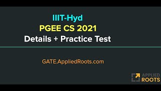 IIIT Hyd PGEE 2021 Details  Practice Test  Opportunities other than GATE CS [upl. by Gyasi]