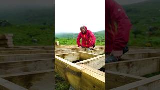 Day 4 of building a cabin for peaceful isolation in the Irish mountains [upl. by Fogel]