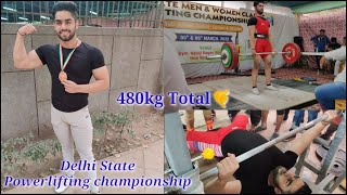 Delhi State Powerlifting championship  Bronze medal with 480kg Total 😱 [upl. by Yllatan]