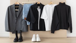 9 Items 9 Outfits capsule wardrobe challenge [upl. by Meurer665]