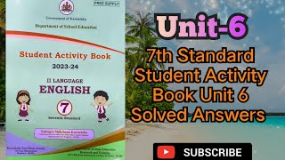 7th English Student Activity Book key answers Unit 6  Kalika Balavardhane [upl. by Shawna182]