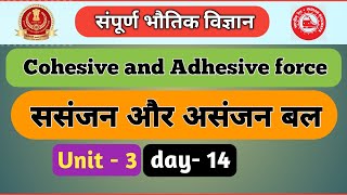 ससंजन और असंजन बल Cohesive and Adhesive force cohesion amp adhesion [upl. by Lytsirhc]