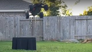 Traxxas Rustler  Backyard Jumps [upl. by Kwan]