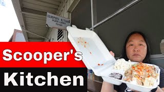 CHEAP BIG MINI PLATE LUNCHES  Scoopers Kitchen Waipahu Hawaii  Shoyu Chicken  Kalua Pig [upl. by Ianej]