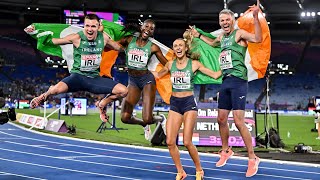 Everything we dream of  Irelands 4 x 400m mixed relay team react to European gold win [upl. by Odessa]