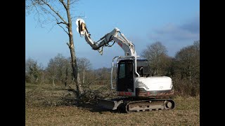 🪓 Elagage  Daewoo  minipelle avec lamier  Claas Atles 946 RZ  Entreprise FOURGEAUD [upl. by Aleiram]