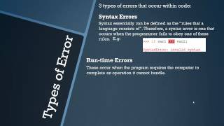 AQA GCSE Computer Science Error Handling  Topic 6 OLD COURSE [upl. by Obla862]