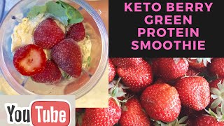 Low carb Keto vegetarian Berry Green Protein Smoothie [upl. by Clarita]