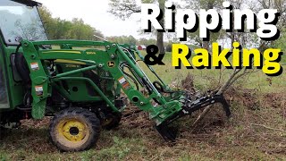 Digging With a Root Grapple and Sifting Debris with a Landscape Rake [upl. by Wiese]