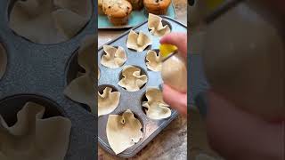 Spinach and artichoke wonton cups shorts shortsvideo partyfood appetizer easyrecipe [upl. by Adabel]