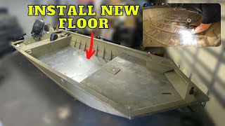 AWESOME Gigging Boat Build Series 1 Installing a Floor and Repairing Ribs 1 [upl. by Arvo]