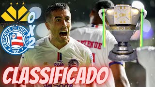 BAHIA FOI O ÃšNICO DOS 5 GRANDES DO NORDESTE CLASSIFICADO NA COPA DO BRASIL  CRICIÃšMA 0X2 BAHIA [upl. by Namad970]