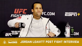 JORDAN LEAVITT POST FIGHT INTERVIEW  UFC FIGHT NIGHT HERMANSSON VS VETTORI [upl. by Mullane]