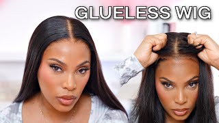 COMPLETELY GLUELESS WIG INSTALL  NO GLUE BEGINNER FRIENDLY WIG INSTALL [upl. by Sarah]