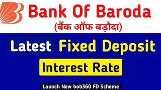 Bank Of Baroda New FD Rates  BOB FD Interest Rates 2024  Wealthylog [upl. by Notaes]