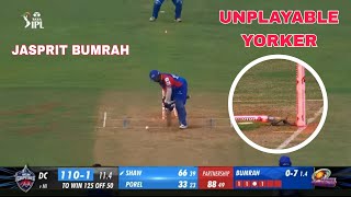 Jasprit Bumrahs Unplayable YORKER to Prithvi Shaw  TATA IPL 2024  MI vs DC [upl. by Ydne]