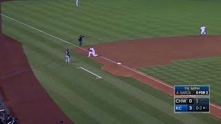 CWSKC Moustakas makes tremendous defensive play [upl. by Olette]