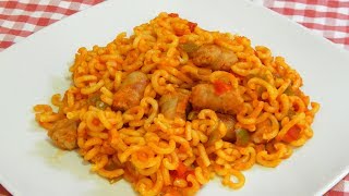 Fideos con salchichas frescas una receta fácil sabrosa y muy económica [upl. by Yelrehs]