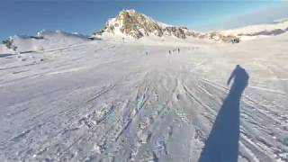 Skiing Kaprun Kitzsteinhorn the longest ski run 56km Jan 2018 1 [upl. by Wilhide]