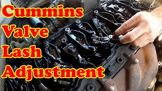 2006 Dodge Cummins 59 common rail  valve lash adjustment [upl. by Hills]