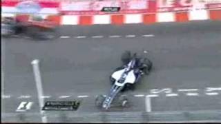 F1 2010  Monaco Grand Prix  Crash Rubens Barrichello [upl. by Dlonyer]